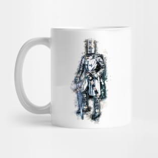 Fearless Knights Templar Warrior of Christ Watercolor Abstract Art Mug